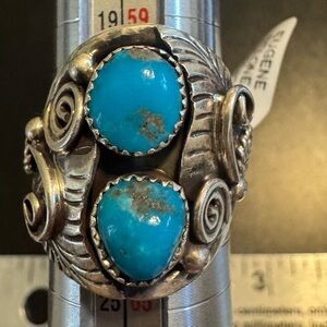 Eugene Belone Navajo Kingman Turquoise Ring Men’s Size 10 Handmade